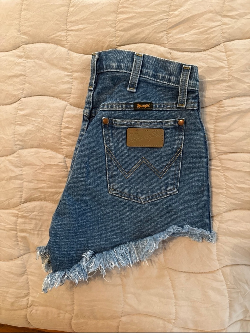 Wrangler Blue Denim Cut Off Shorts